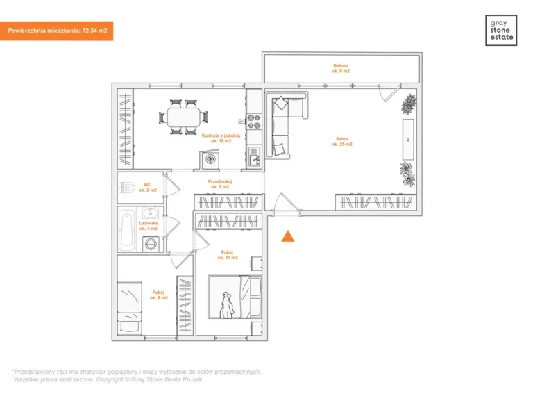 3-4 pokoje, 72 m², garaż, oddzielna kuchnia, 4 pięt. – zdjęcie 2